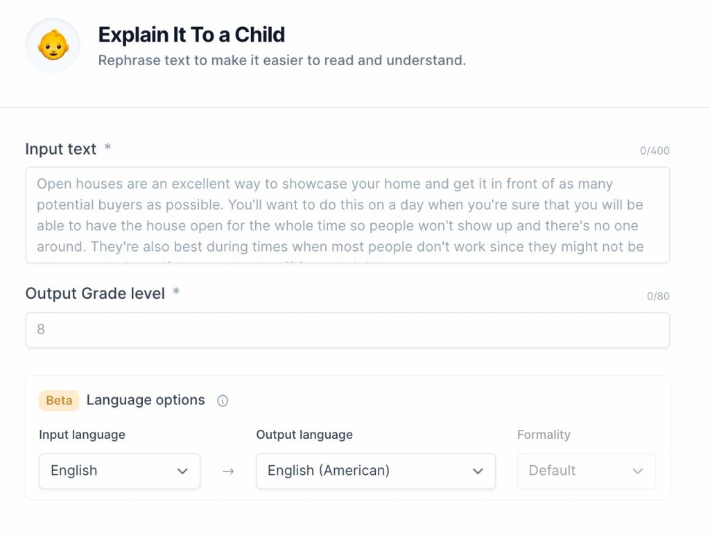 explain like a kid template