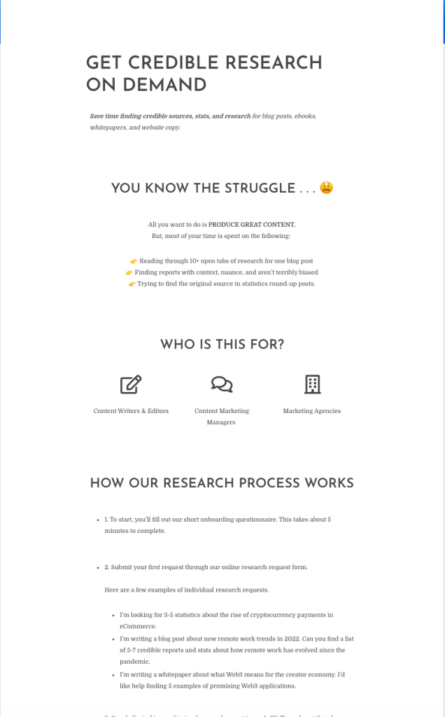 research service offering